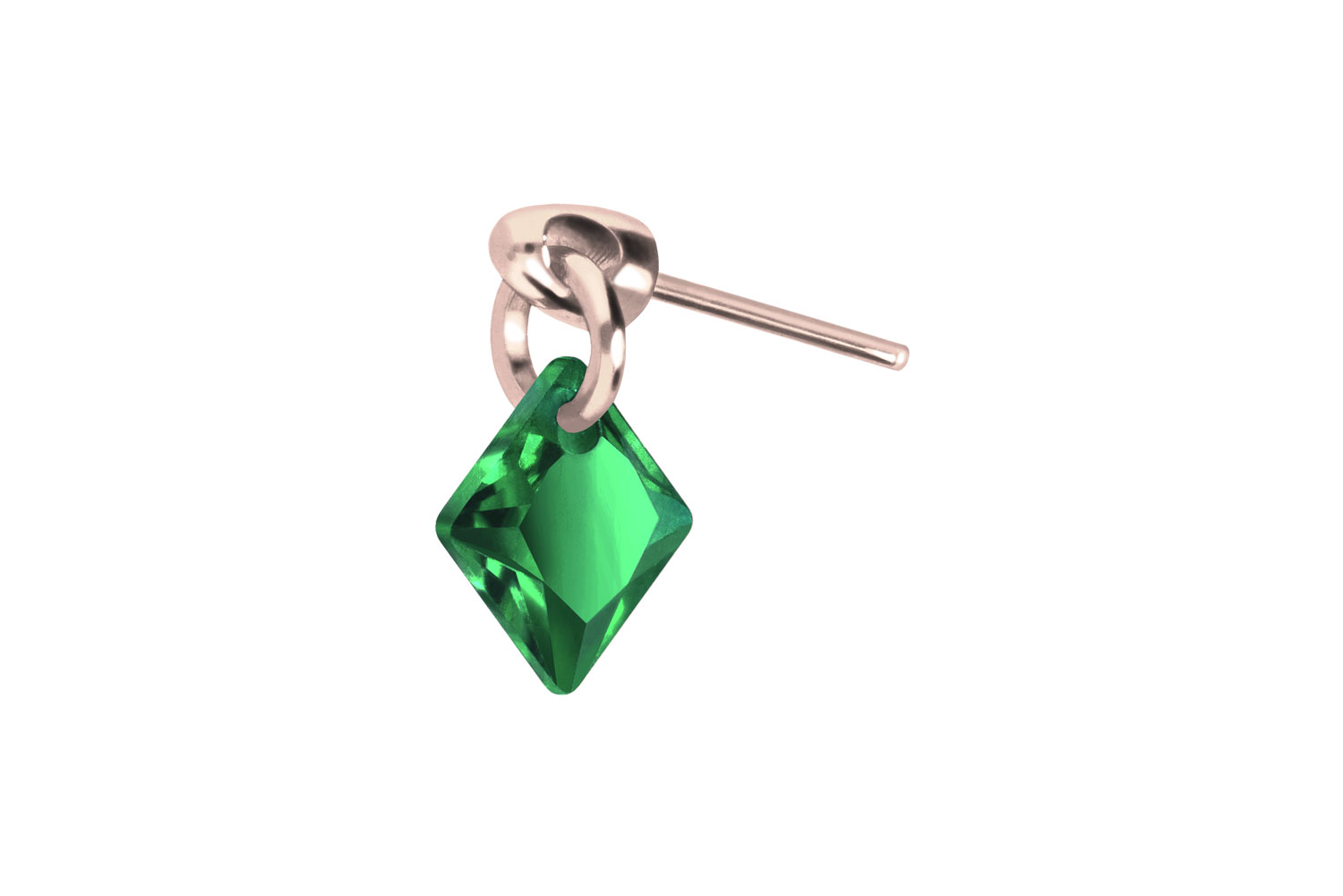 Titan Aufsatz mit Push Pin KRISTALLQUADRAT von Piercingline